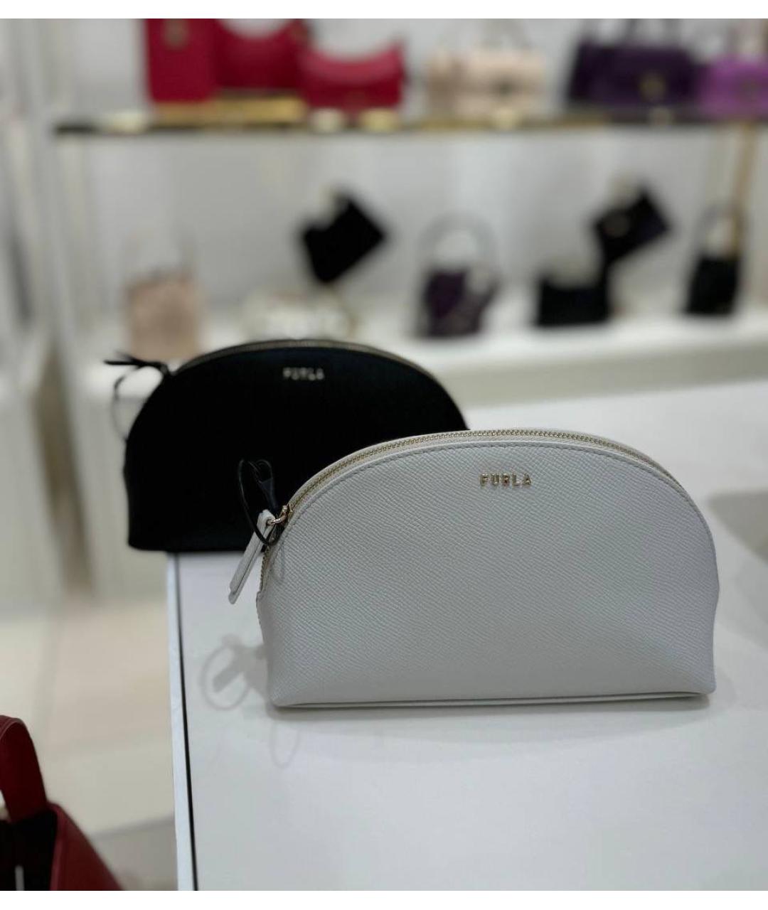 FURLA Белая кожаная косметичка, фото 2