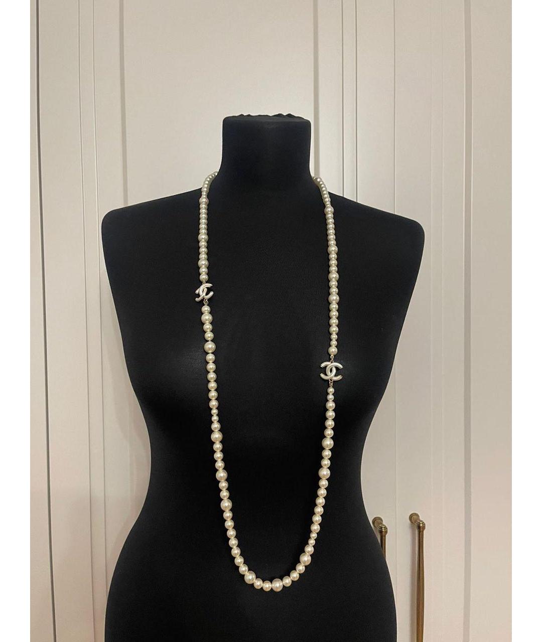 CHANEL Белое колье, фото 4