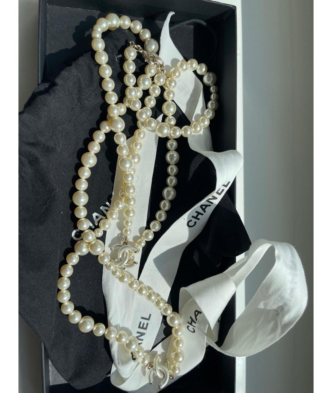 CHANEL Белое колье, фото 2