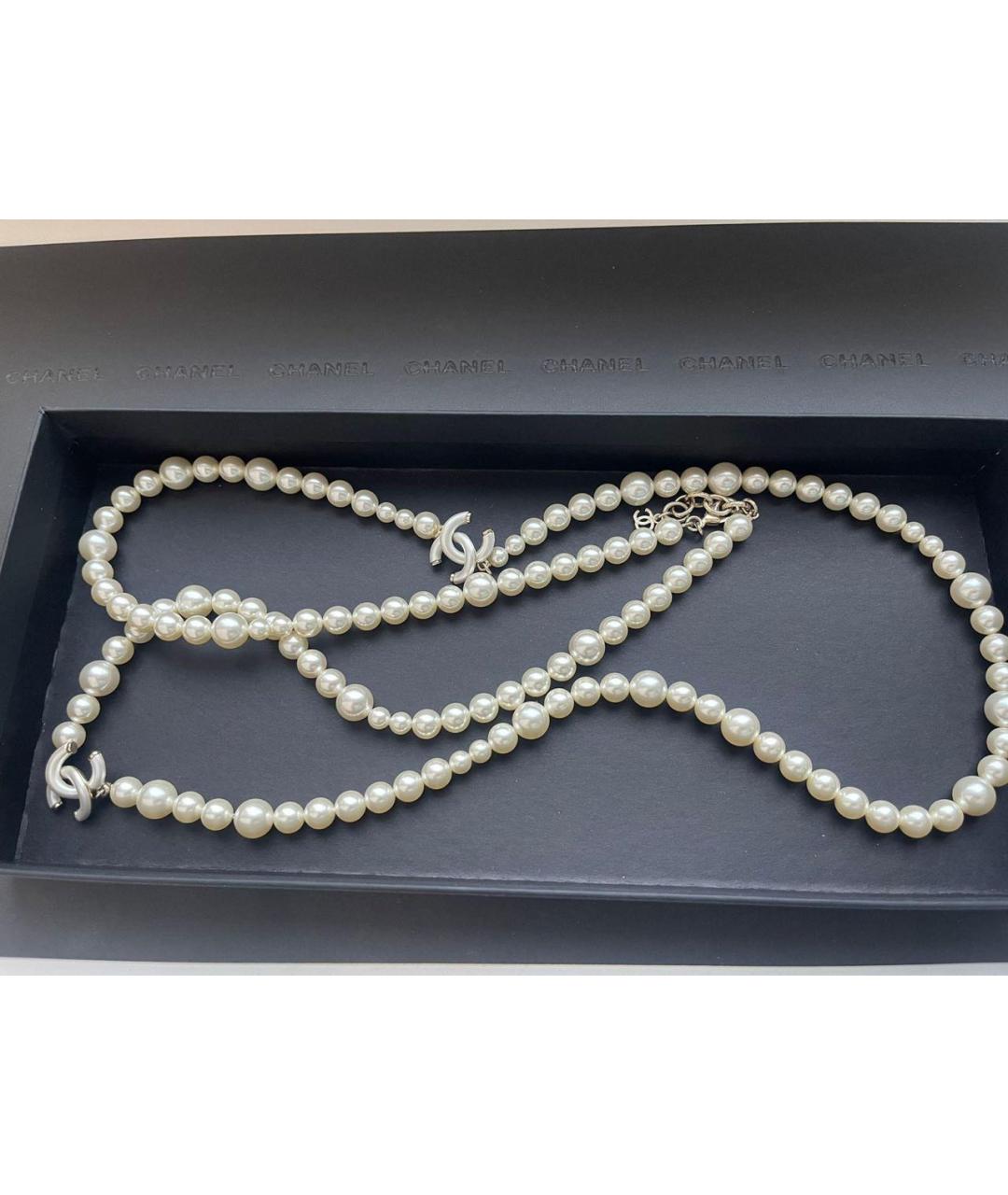 CHANEL Белое колье, фото 5