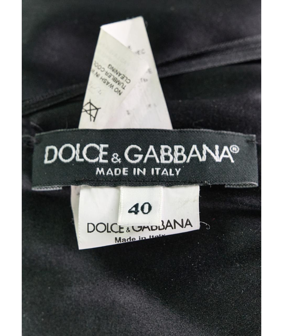 DOLCE&GABBANA Черное шелковое повседневное платье, фото 5