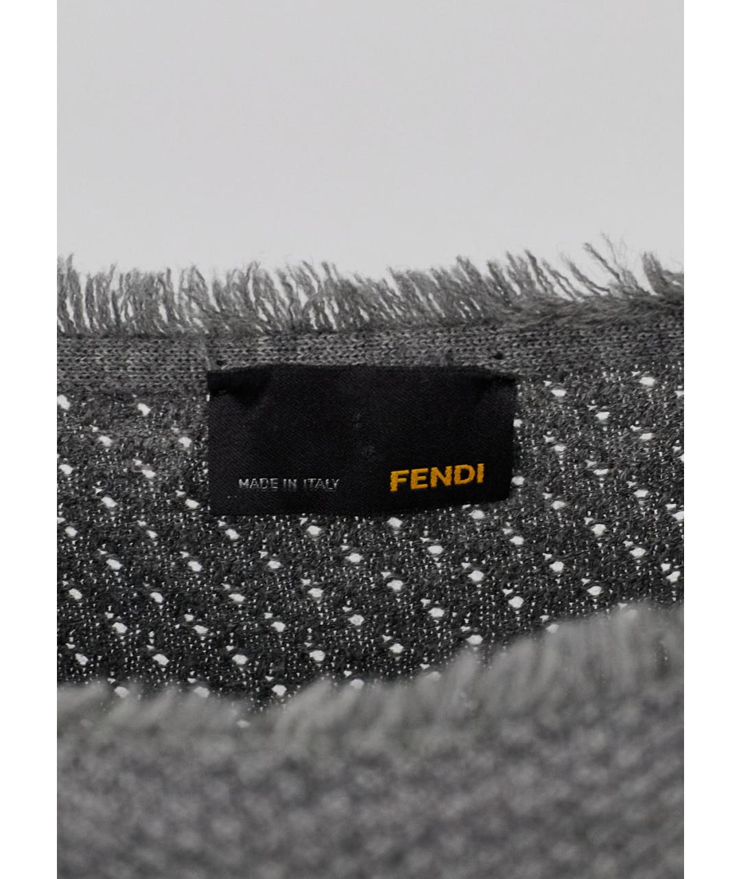 FENDI Серое шерстяное повседневное платье, фото 4