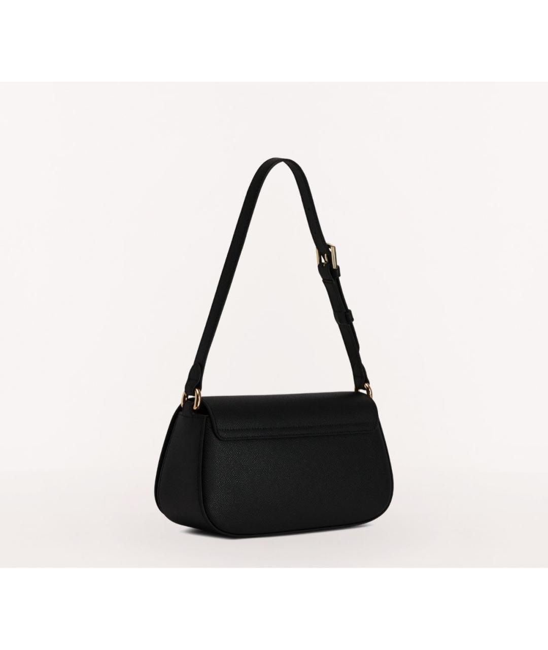 FURLA Черная кожаная сумка с короткими ручками, фото 3