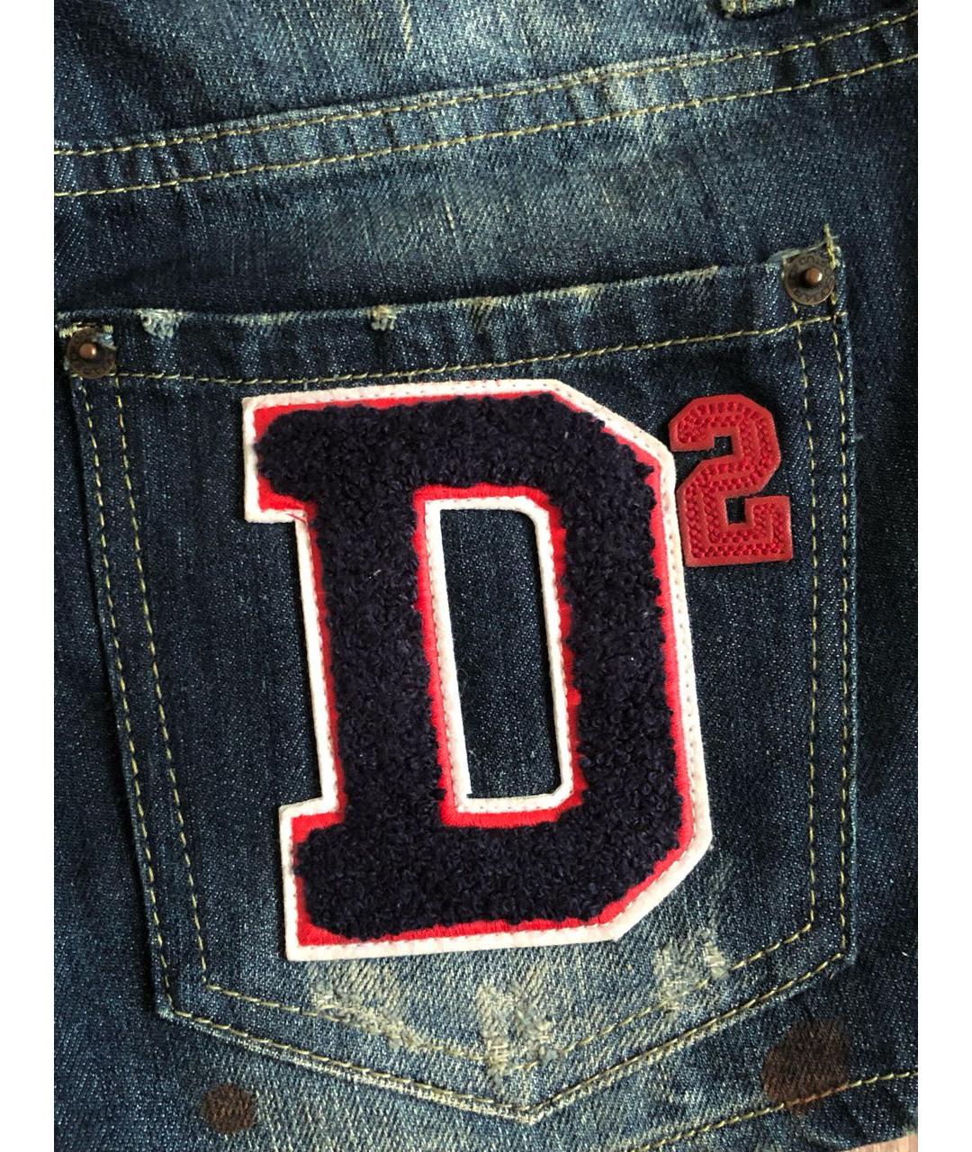 DSQUARED2 Темно-синие деним шорты, фото 4