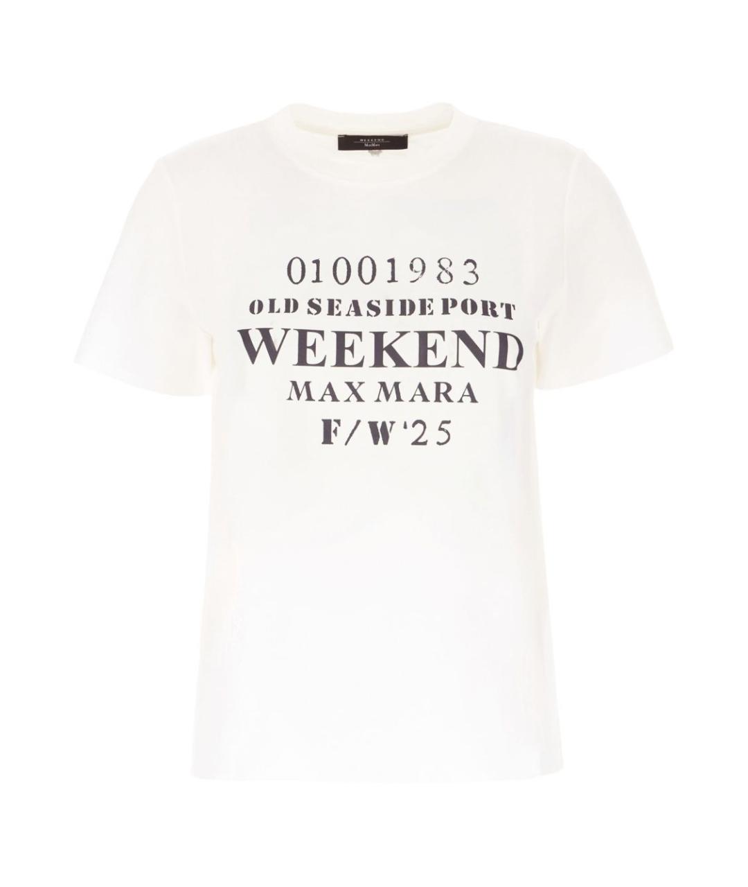 WEEKEND MAX MARA Белая хлопковая футболка, фото 1