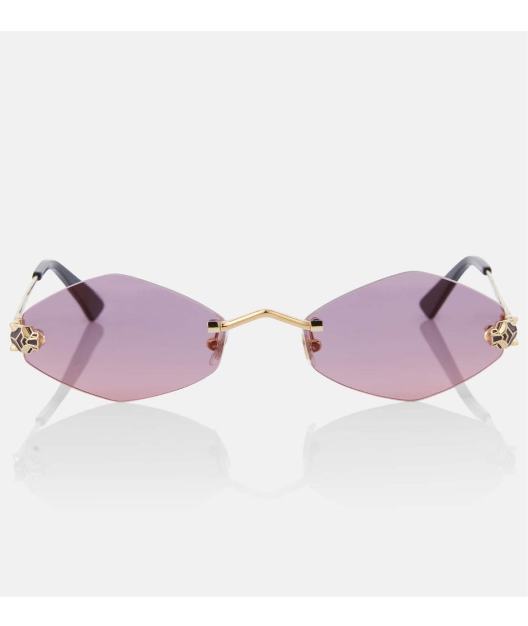 CARTIER Фиолетовые металлические солнцезащитные очки, фото 3