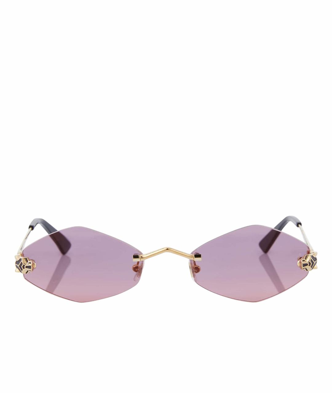 CARTIER Фиолетовые металлические солнцезащитные очки, фото 1