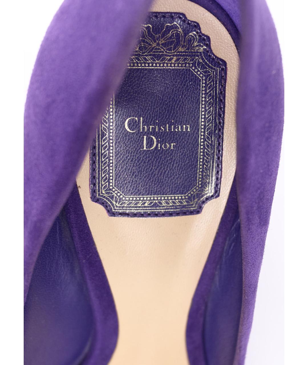 CHRISTIAN DIOR Фиолетовые замшевые туфли, фото 5