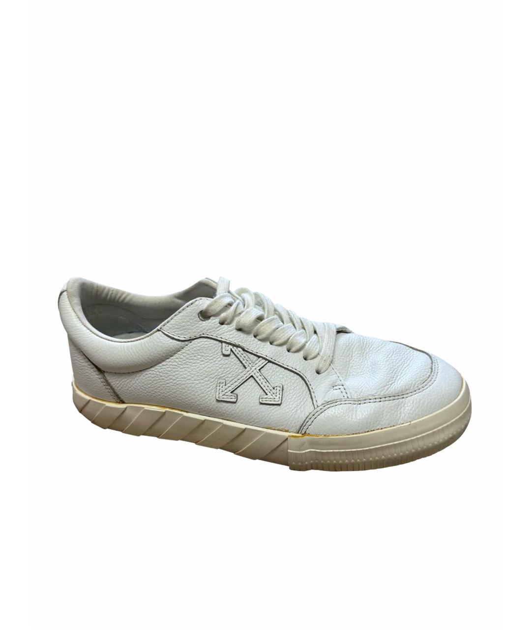 OFF-WHITE Белые кожаные низкие кроссовки / кеды, фото 1
