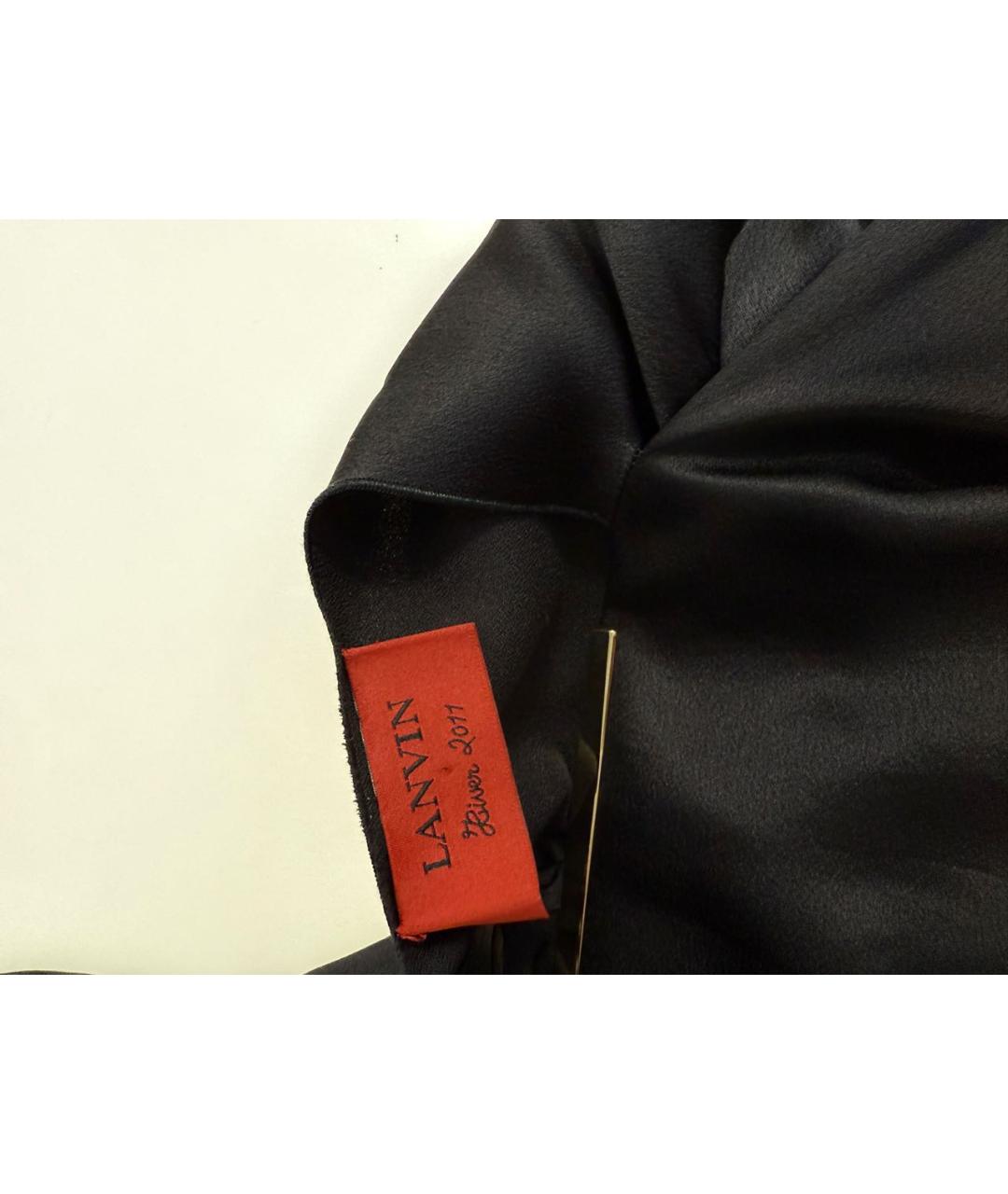 LANVIN Темно-синее ацетатное повседневное платье, фото 6