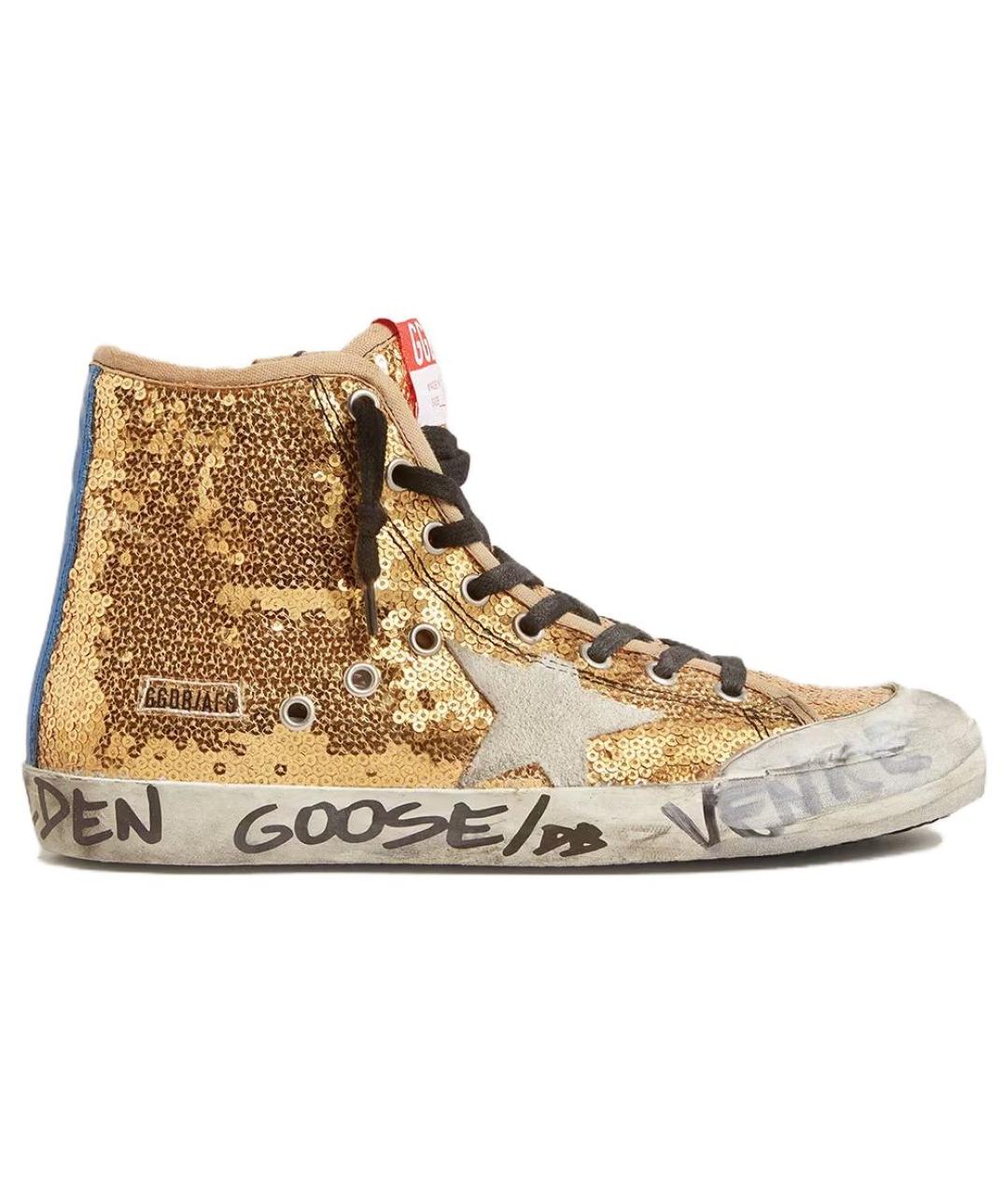 GOLDEN GOOSE DELUXE BRAND Золотые кеды, фото 1