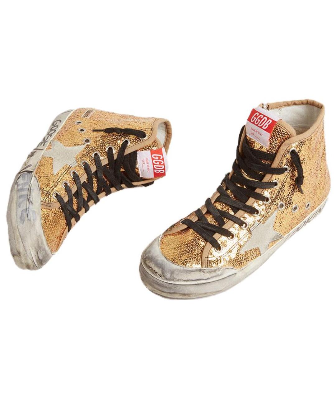 GOLDEN GOOSE DELUXE BRAND Золотые кеды, фото 3