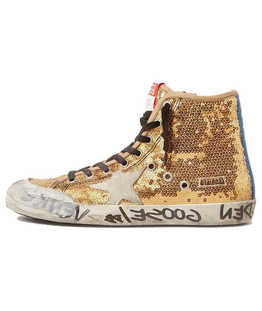 GOLDEN GOOSE DELUXE BRAND Золотые кеды, фото 2