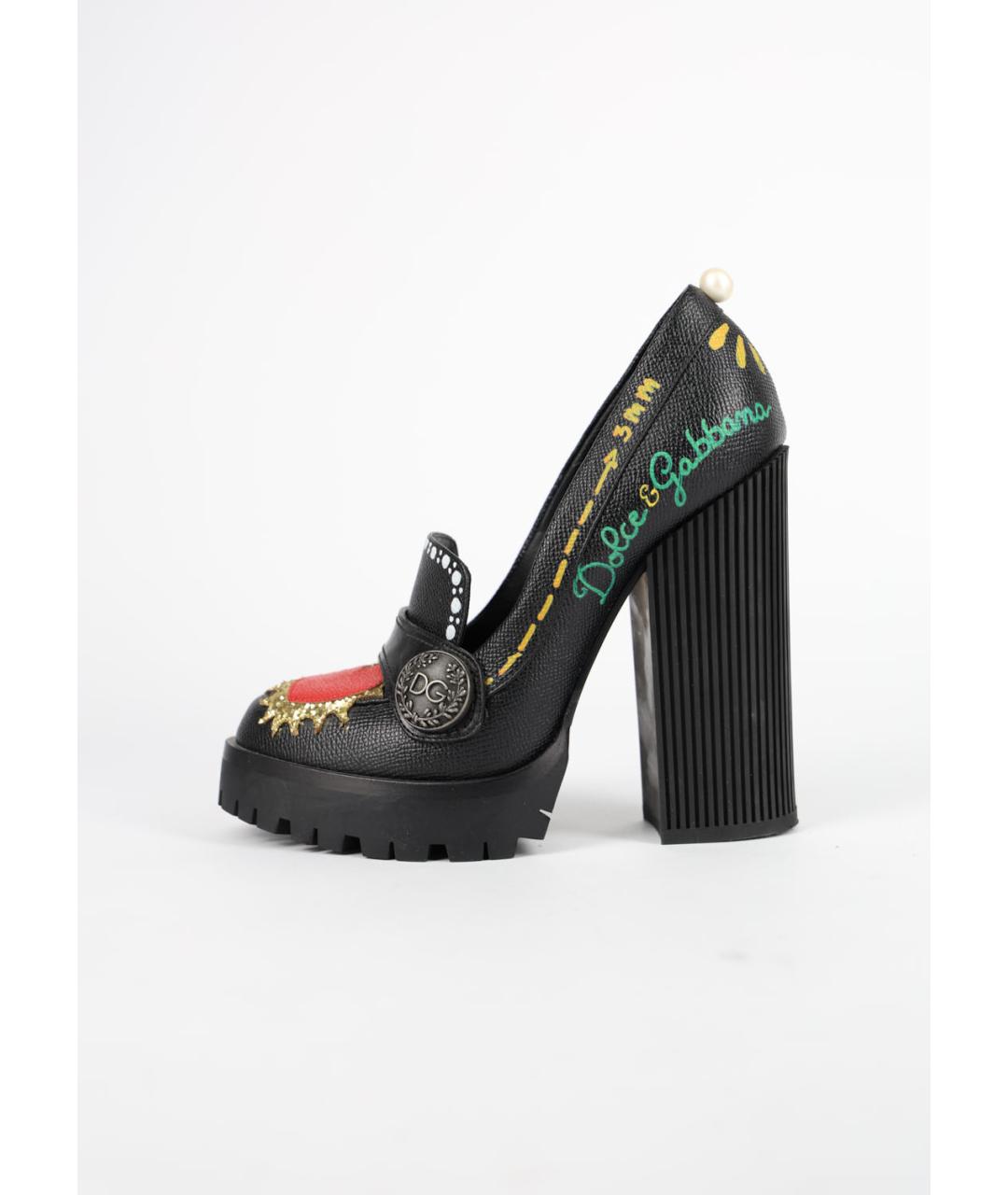 DOLCE&GABBANA Черные кожаные туфли, фото 7
