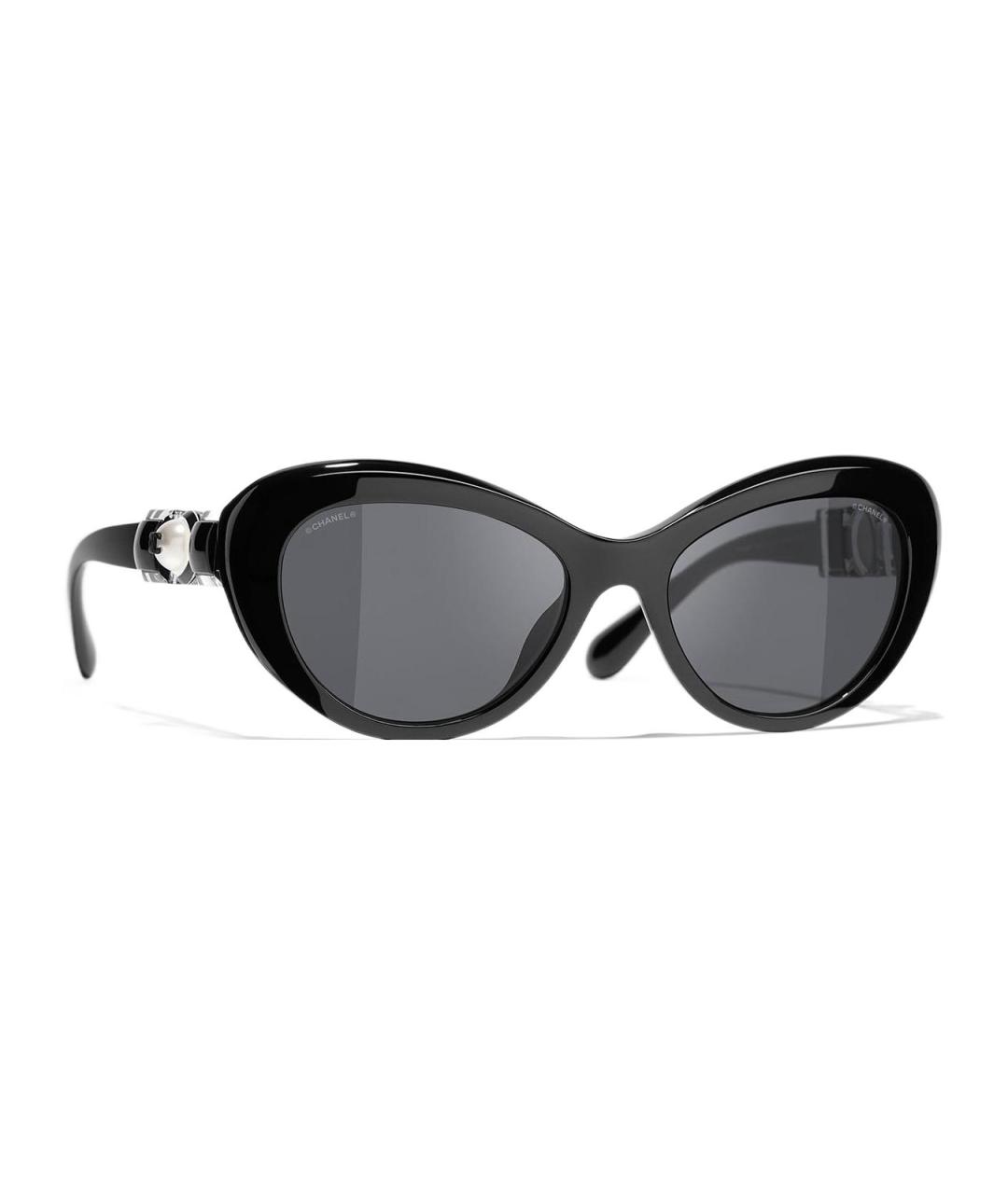 CHANEL Черные пластиковые солнцезащитные очки, фото 2
