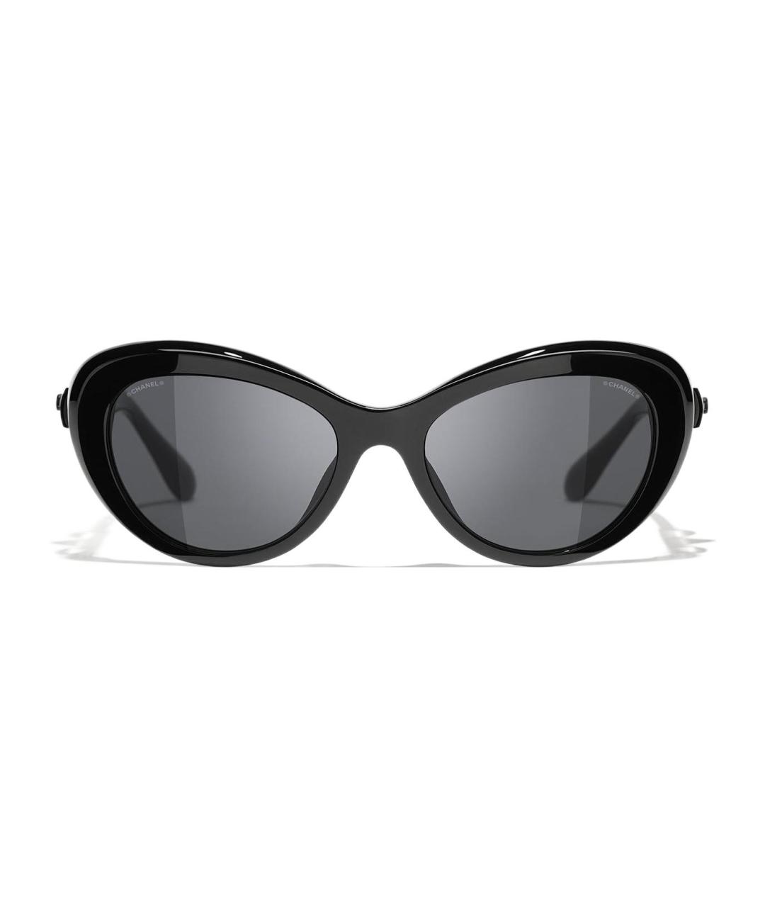 CHANEL Черные пластиковые солнцезащитные очки, фото 1