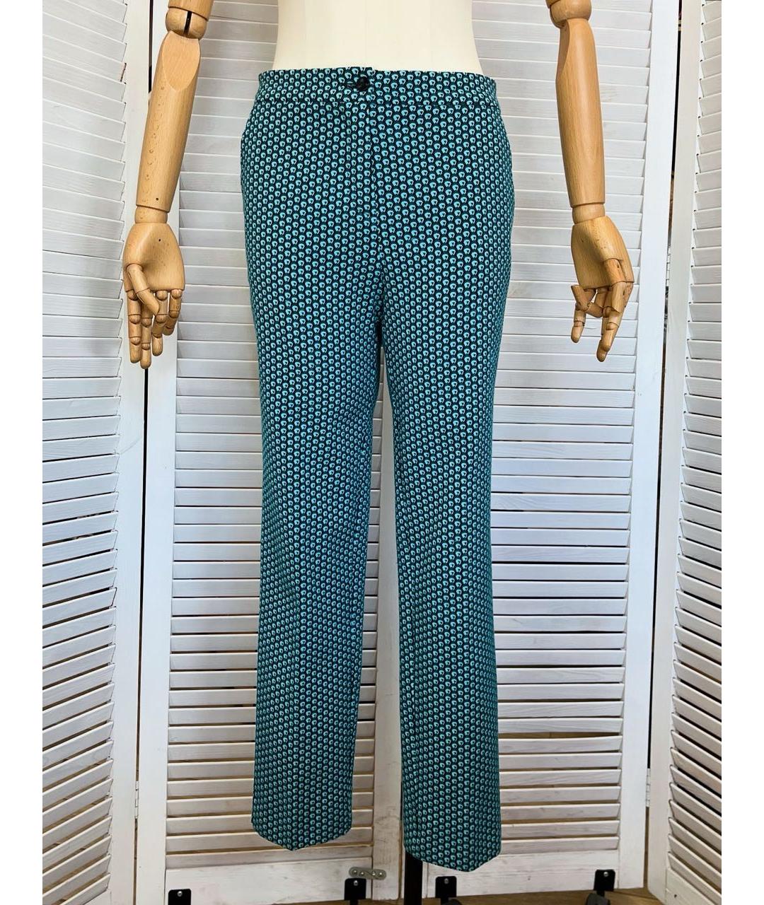 ETRO Бирюзовые хлопковые брюки узкие, фото 8