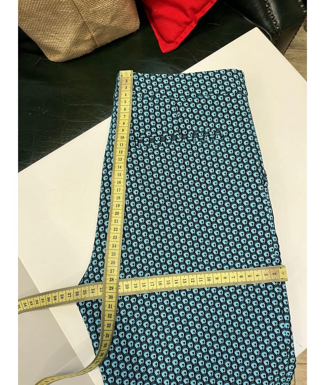 ETRO Бирюзовые хлопковые брюки узкие, фото 3