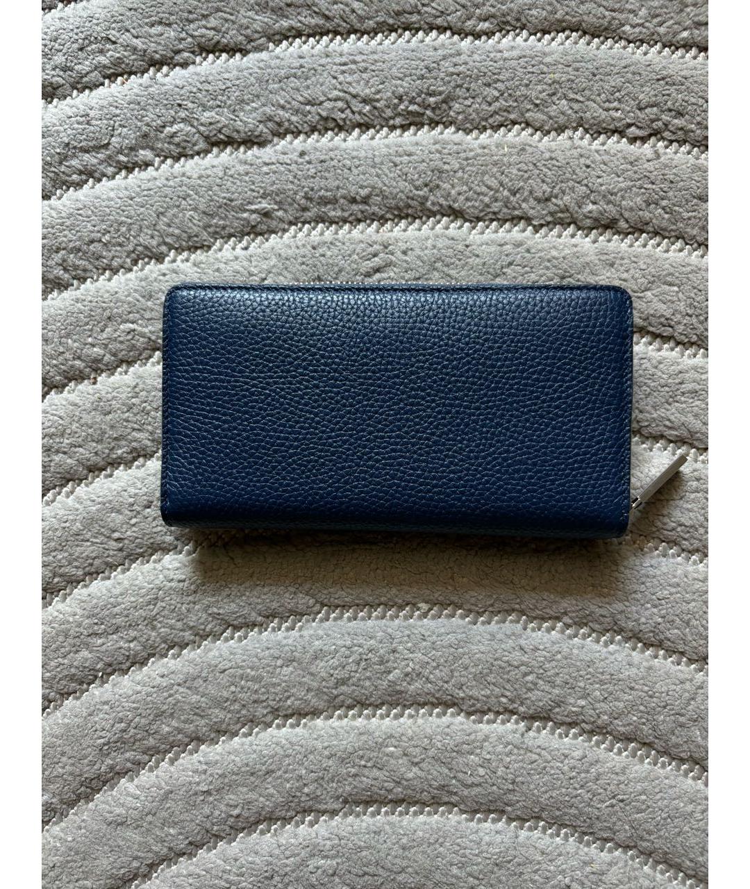 GUCCI Темно-синий кожаный кошелек, фото 2