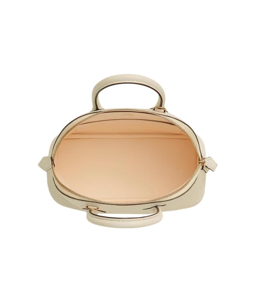 HERMES Белая кожаная сумка с короткими ручками, фото 3