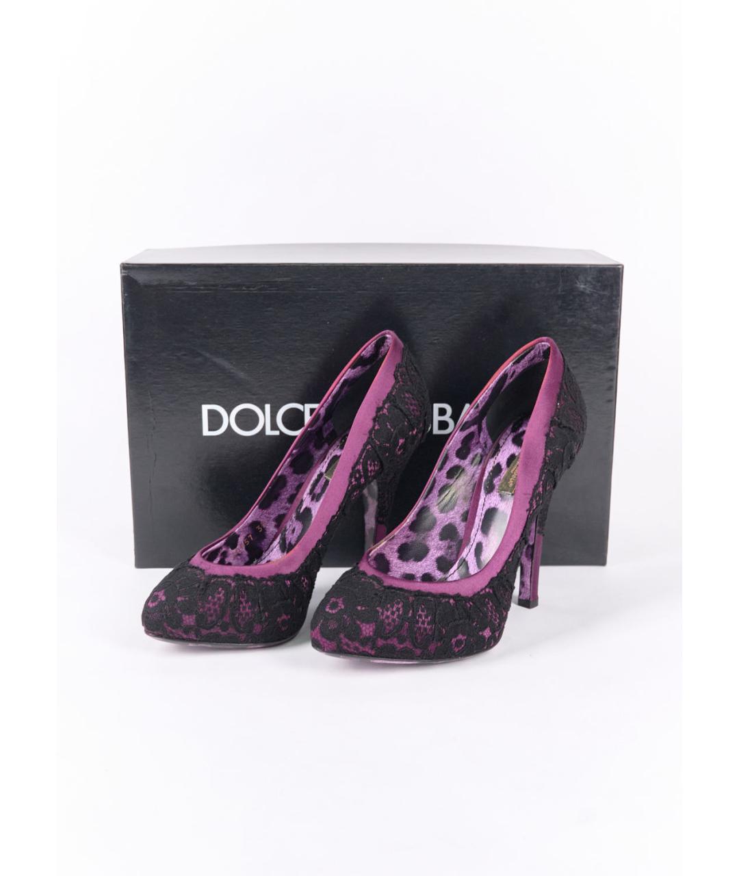 DOLCE&GABBANA Фиолетовые текстильные туфли, фото 6