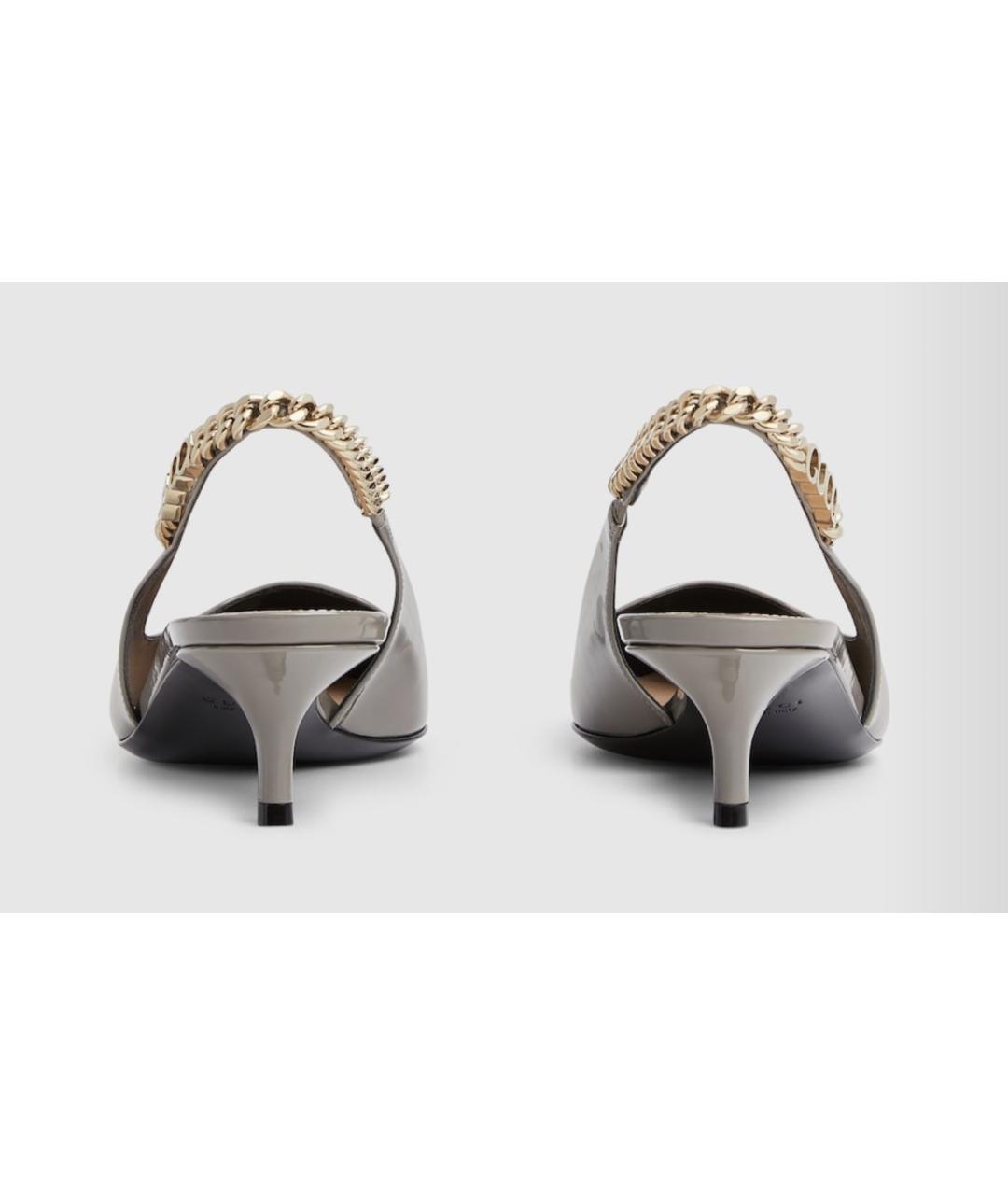 GUCCI Серые туфли из лакированной кожи, фото 4
