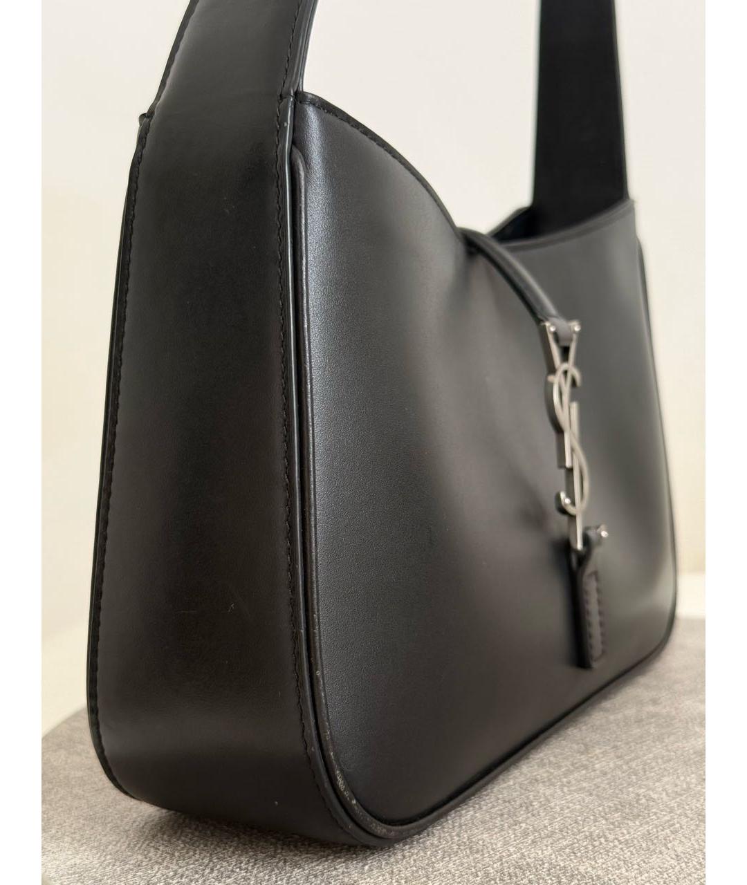 SAINT LAURENT Черная кожаная сумка с короткими ручками, фото 7