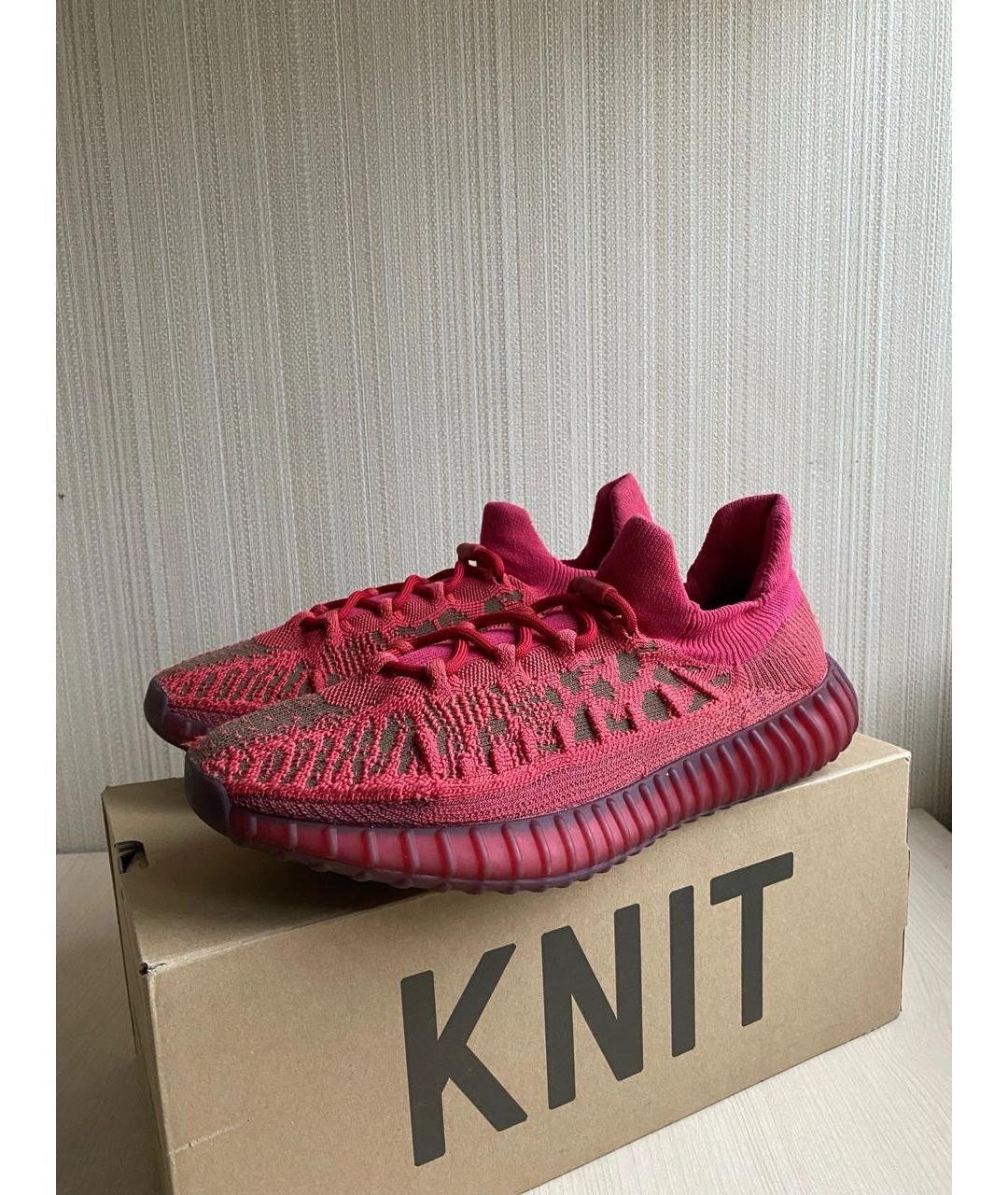 ADIDAS YEEZY Красные текстильные низкие кроссовки / кеды, фото 3
