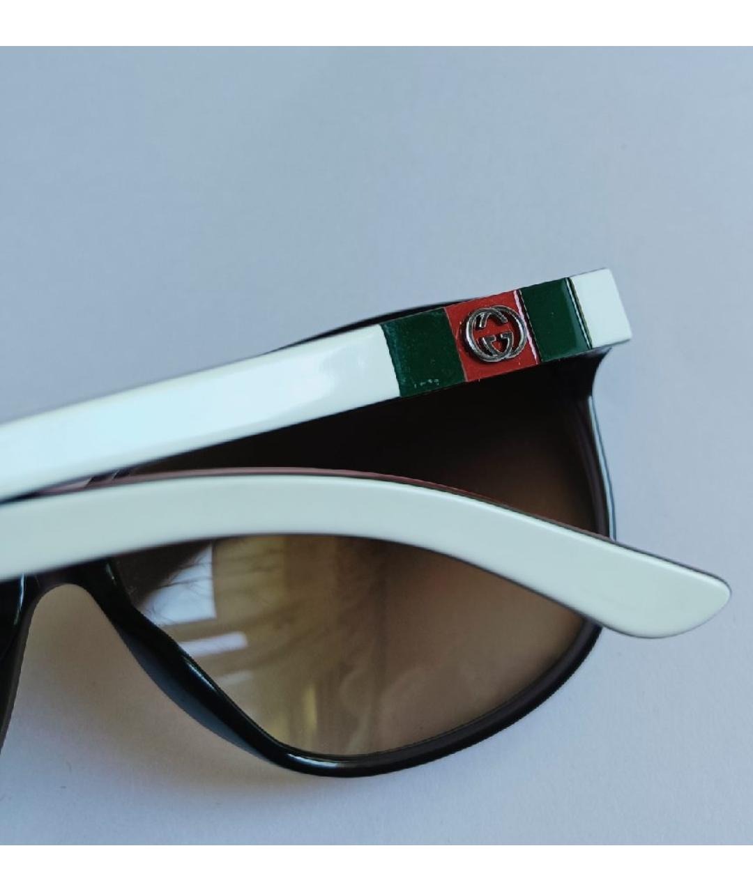GUCCI Коричневые пластиковые солнцезащитные очки, фото 4