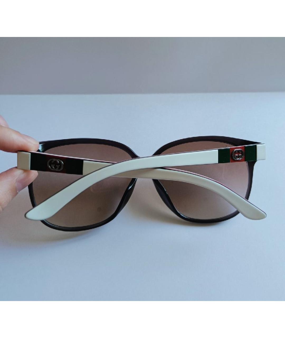GUCCI Коричневые пластиковые солнцезащитные очки, фото 5