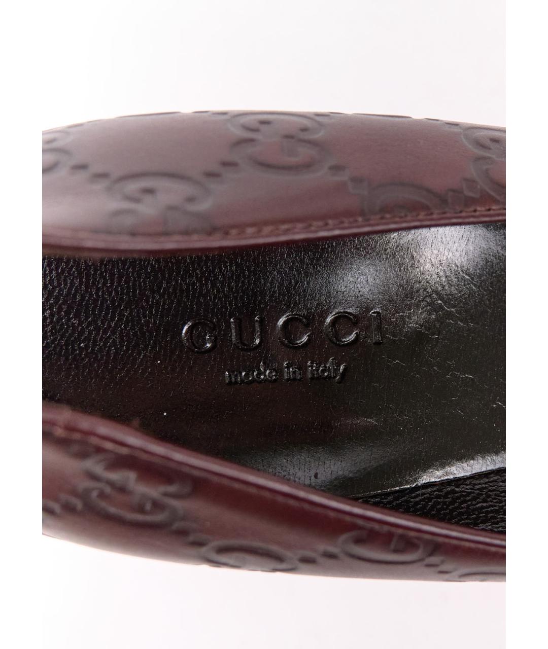 GUCCI Коричневые кожаные туфли, фото 5