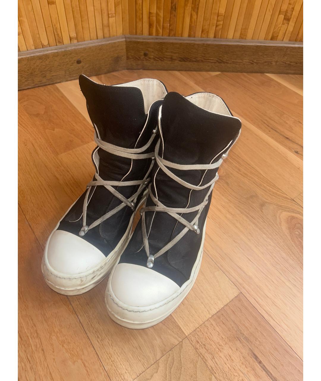 RICK OWENS Черные замшевые высокие ботинки, фото 3