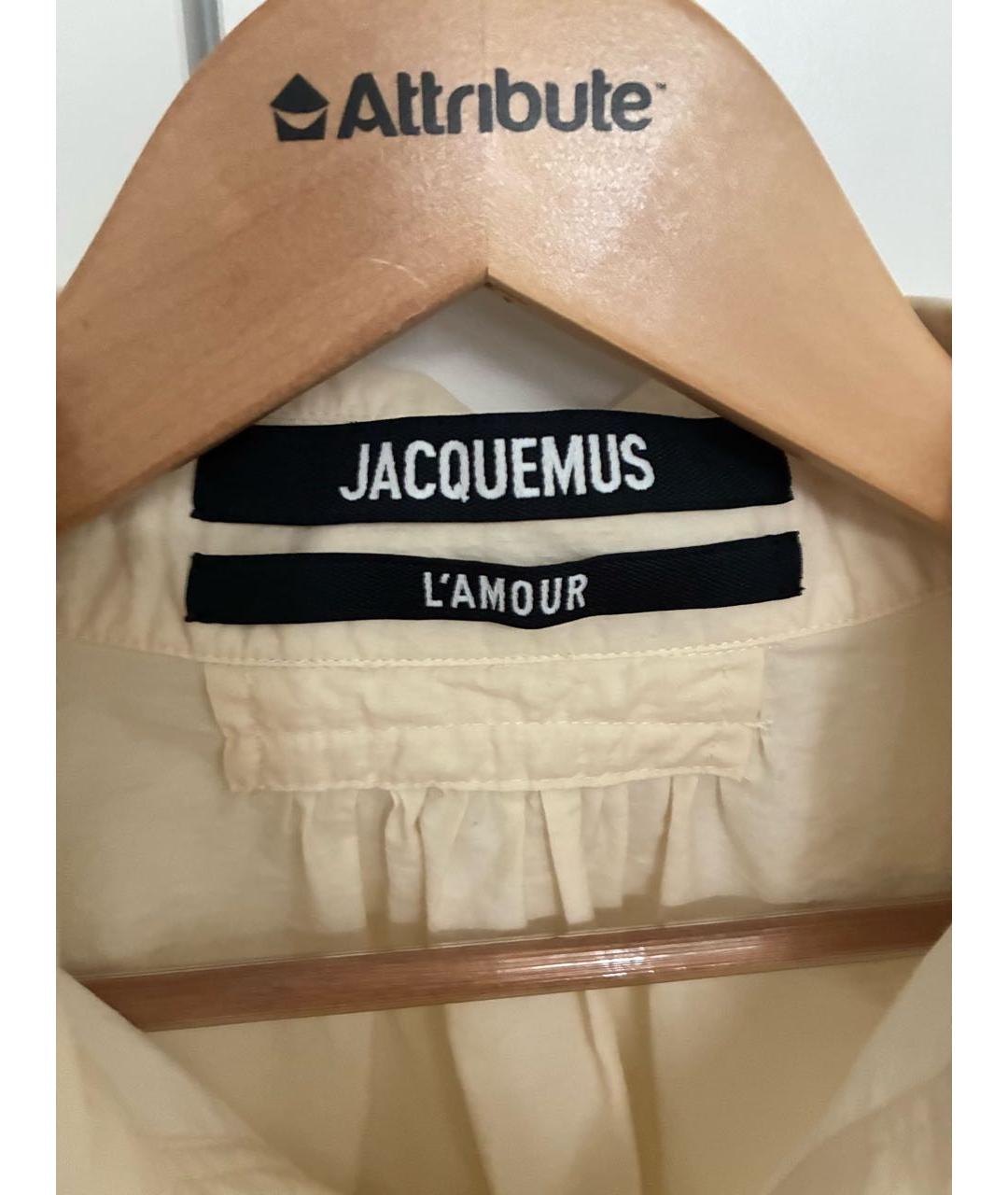 JACQUEMUS Бежевая хлопко-полиэстеровая кэжуал рубашка, фото 4
