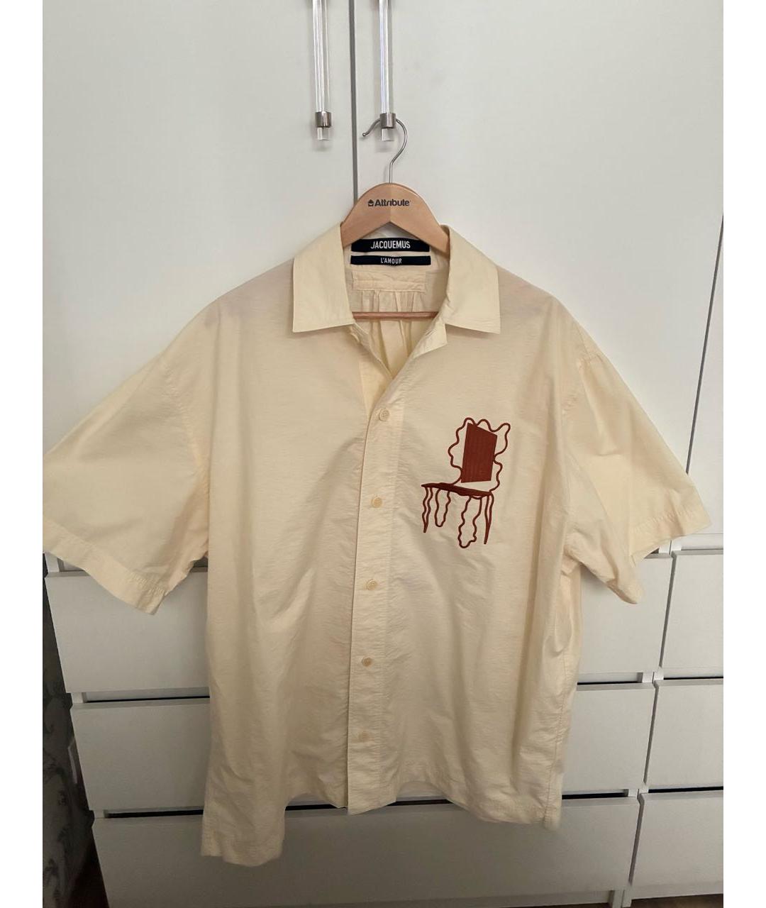 JACQUEMUS Бежевая хлопко-полиэстеровая кэжуал рубашка, фото 3