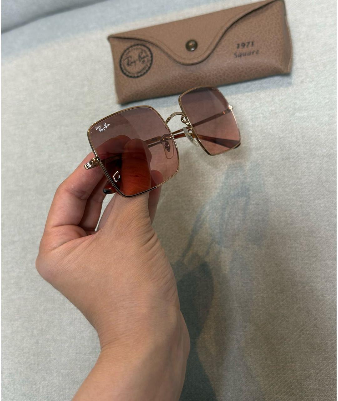 RAY BAN Коралловые металлические солнцезащитные очки, фото 3