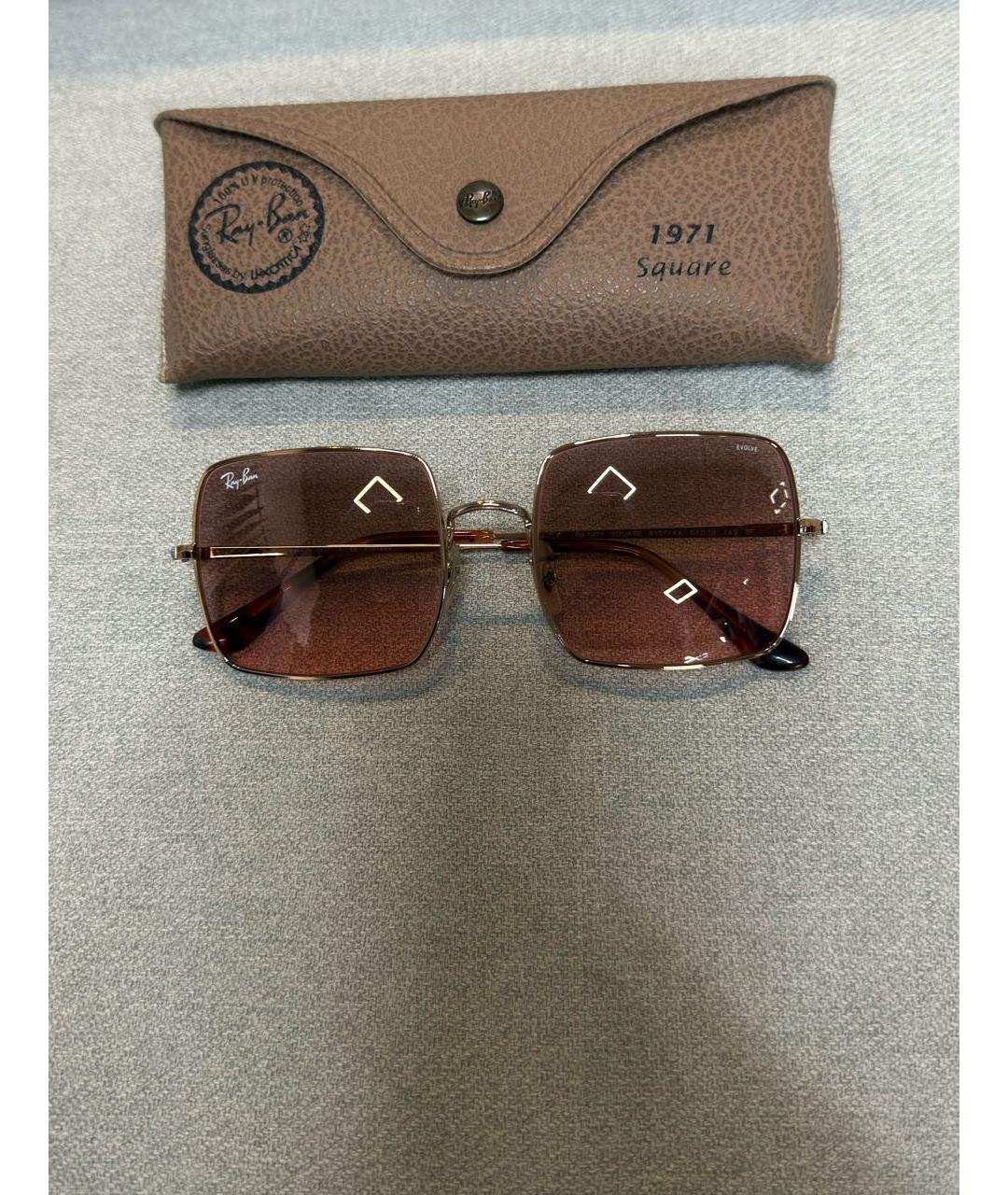 RAY BAN Коралловые металлические солнцезащитные очки, фото 4