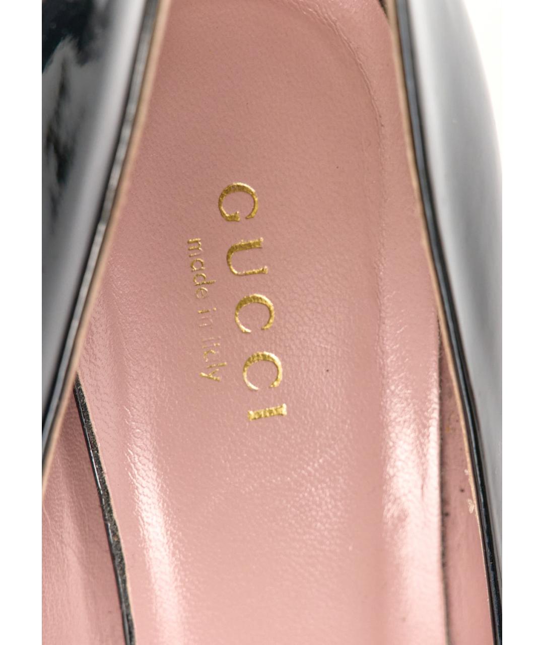 GUCCI Черные туфли из лакированной кожи, фото 5