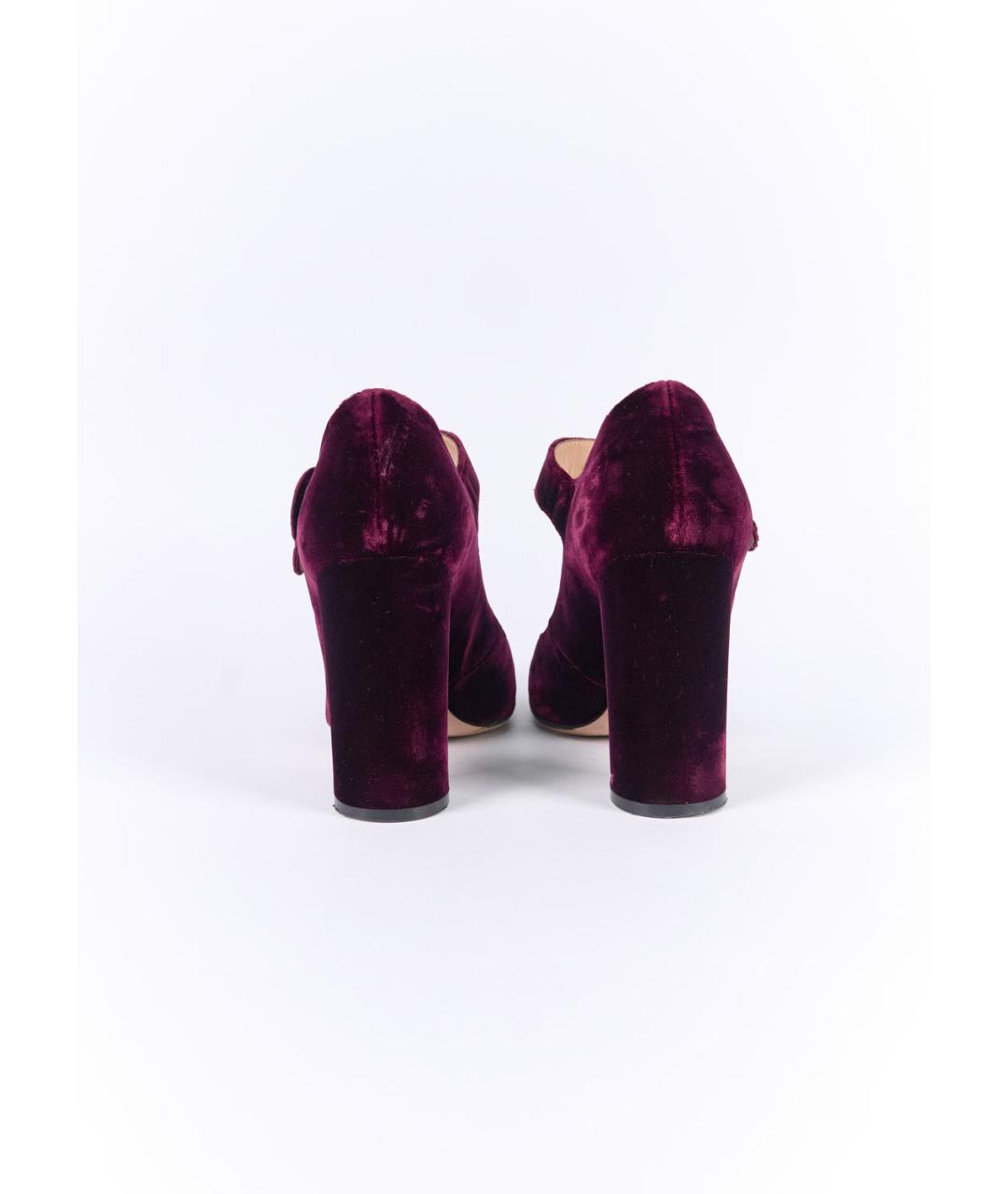 GIANVITO ROSSI Бордовые текстильные туфли, фото 4