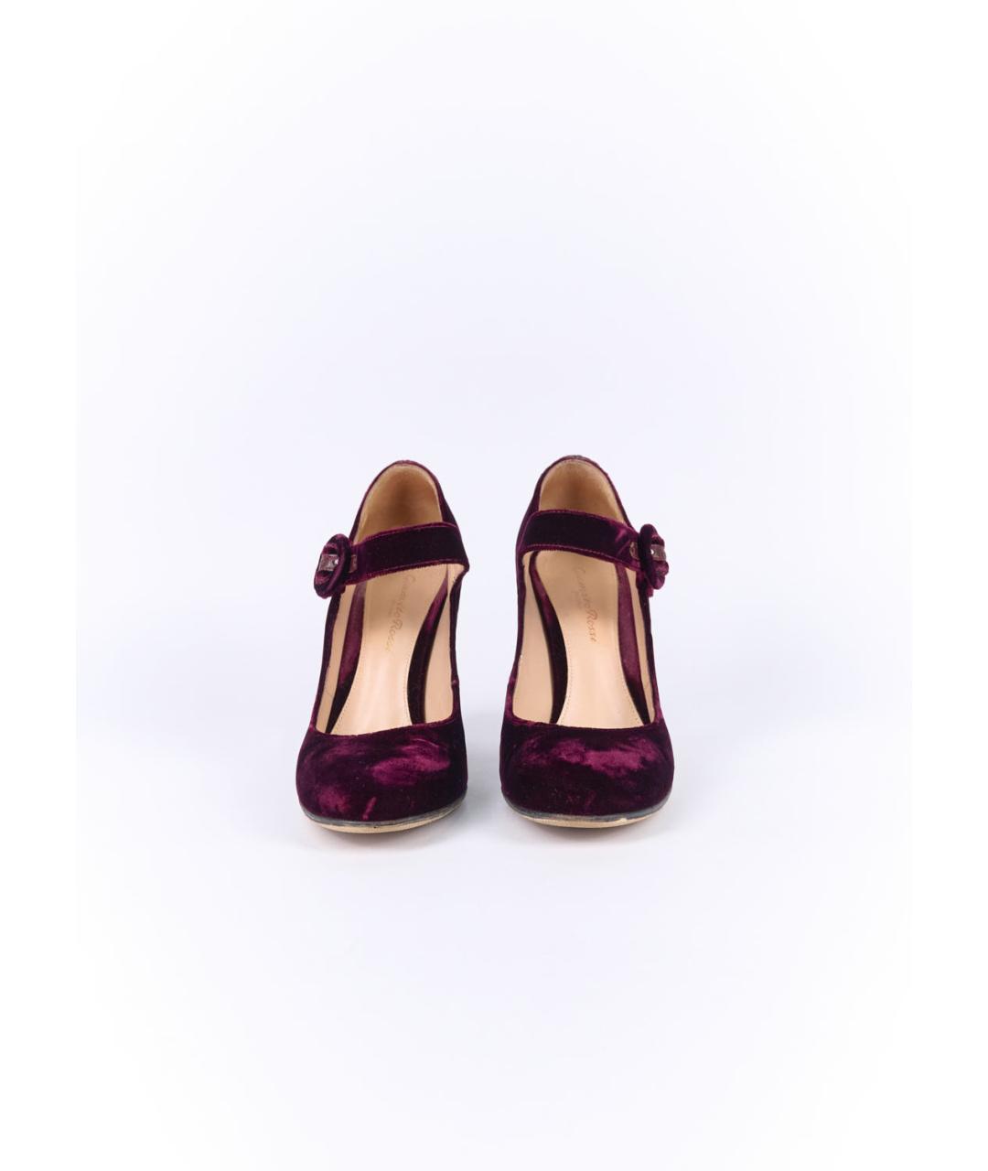 GIANVITO ROSSI Бордовые текстильные туфли, фото 3