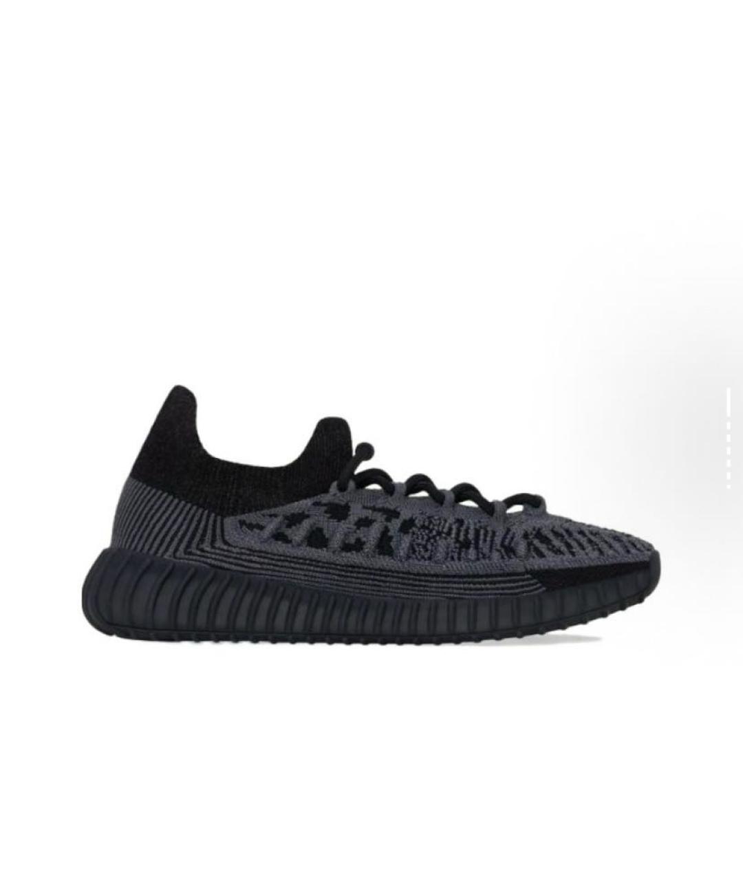ADIDAS YEEZY Антрацитовые текстильные низкие кроссовки / кеды, фото 4