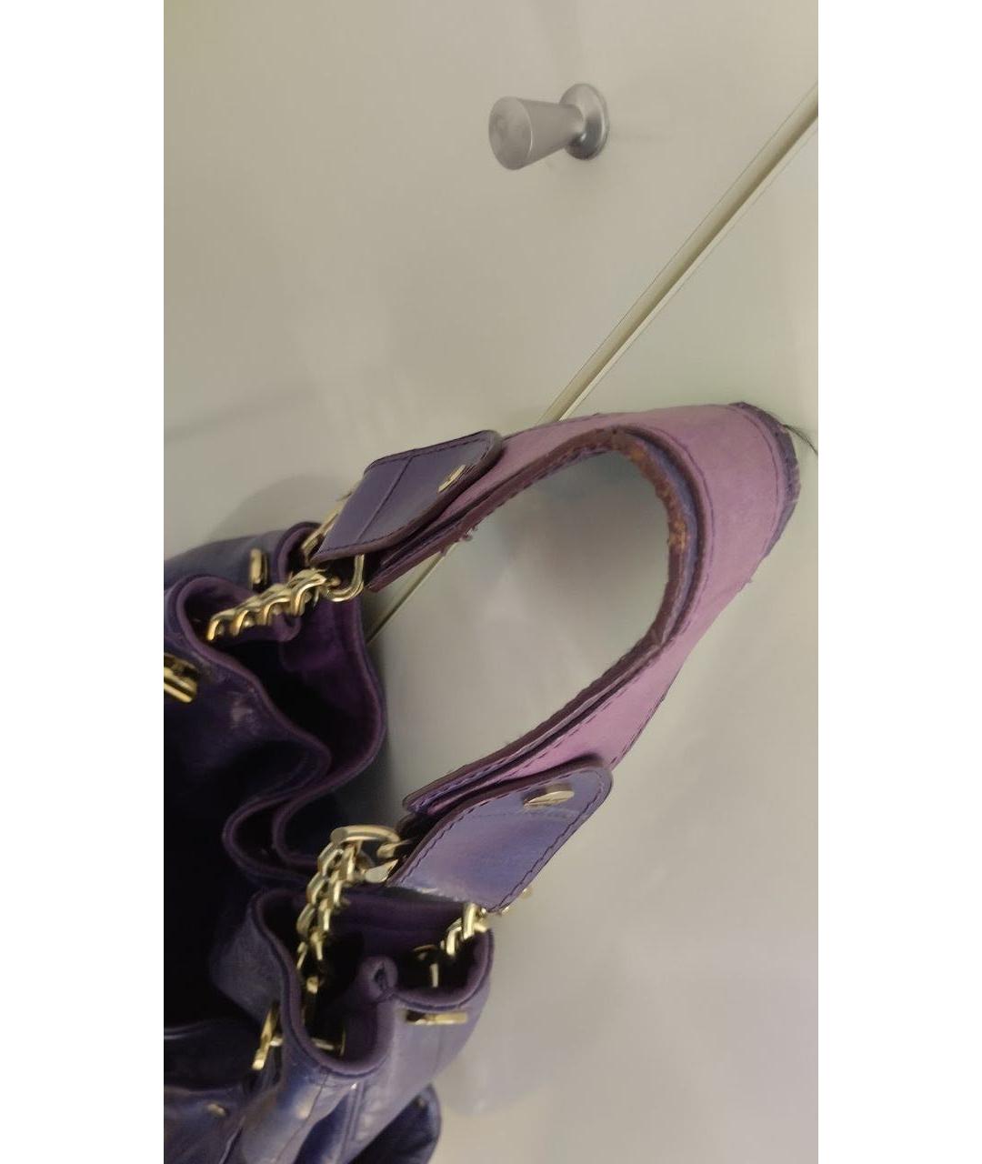 VERSACE Фиолетовая кожаная сумка тоут, фото 6