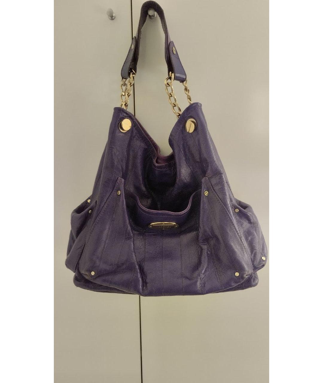 VERSACE Фиолетовая кожаная сумка тоут, фото 2
