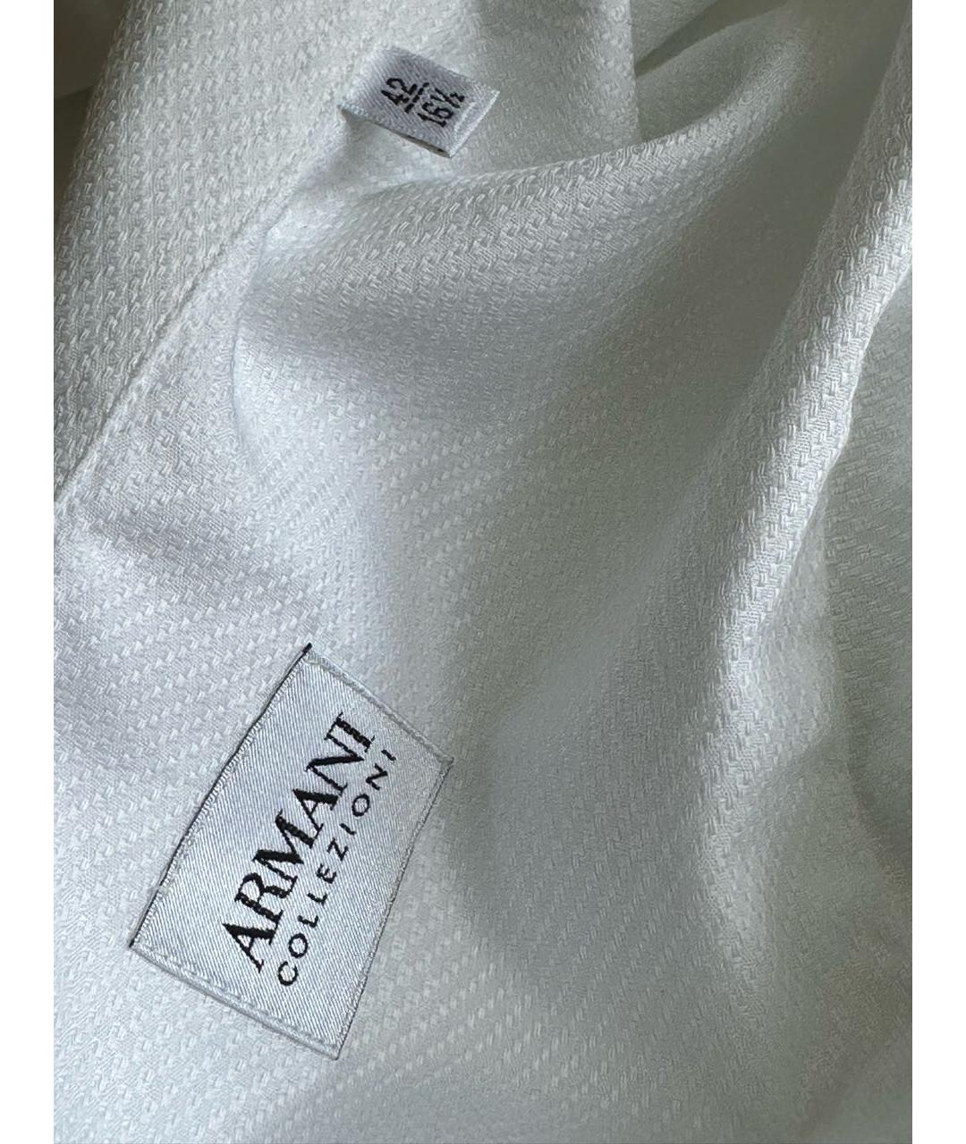 ARMANI COLLEZIONI Белая хлопковая кэжуал рубашка, фото 3