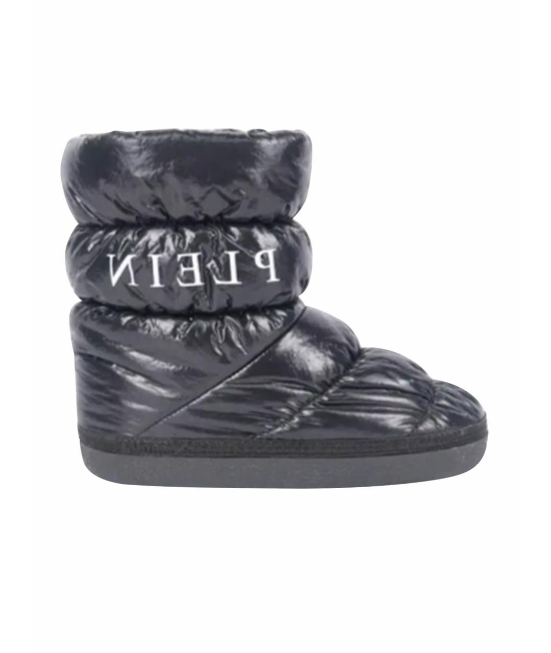PHILIPP PLEIN Черные текстильные полусапоги, фото 1