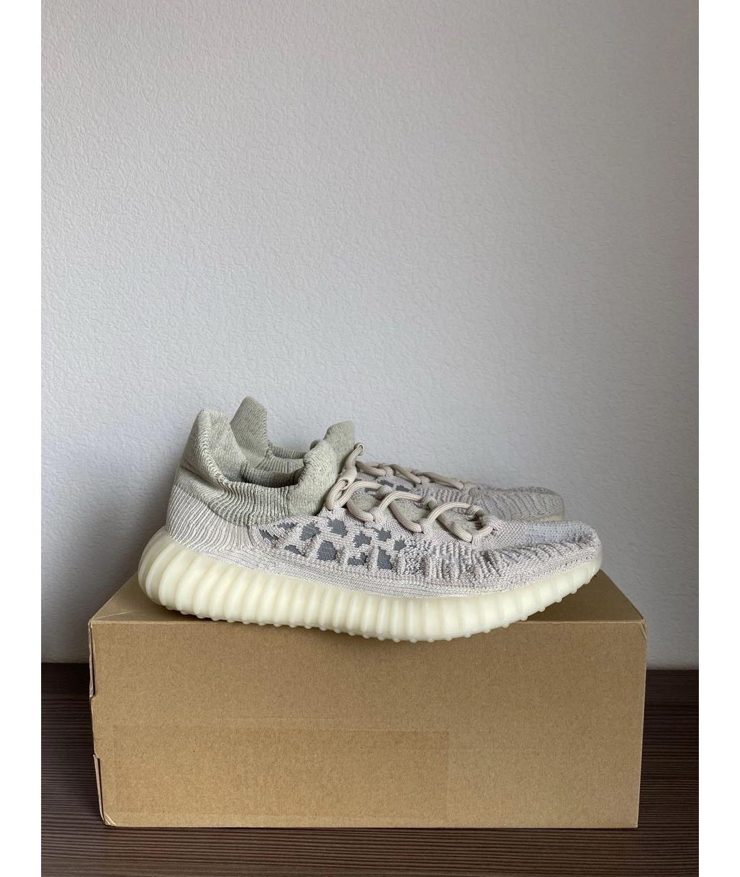 ADIDAS YEEZY Серые текстильные низкие кроссовки / кеды, фото 4
