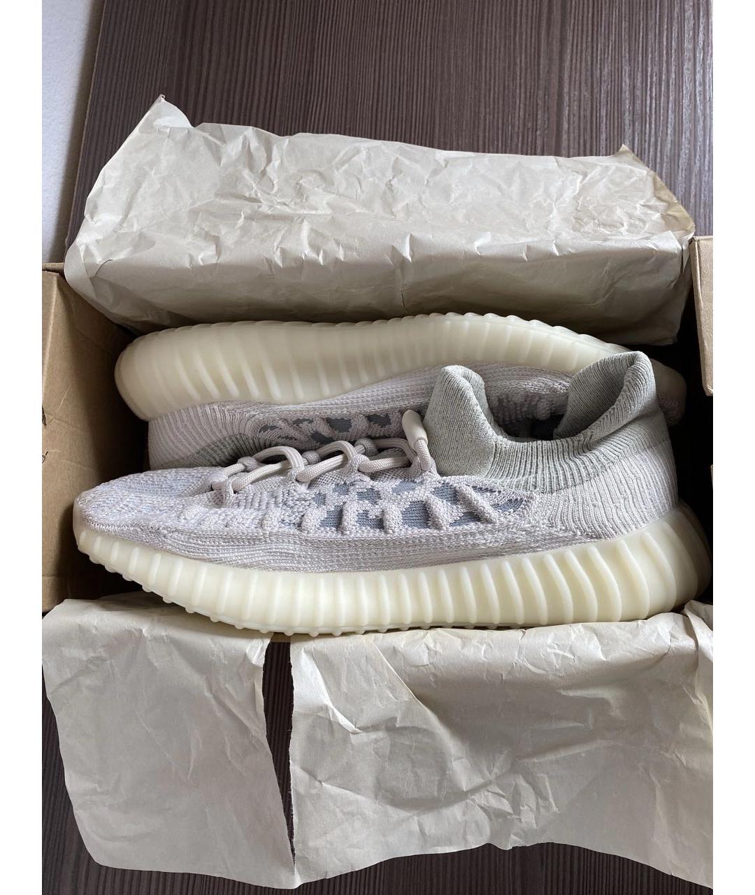 ADIDAS YEEZY Серые текстильные низкие кроссовки / кеды, фото 2