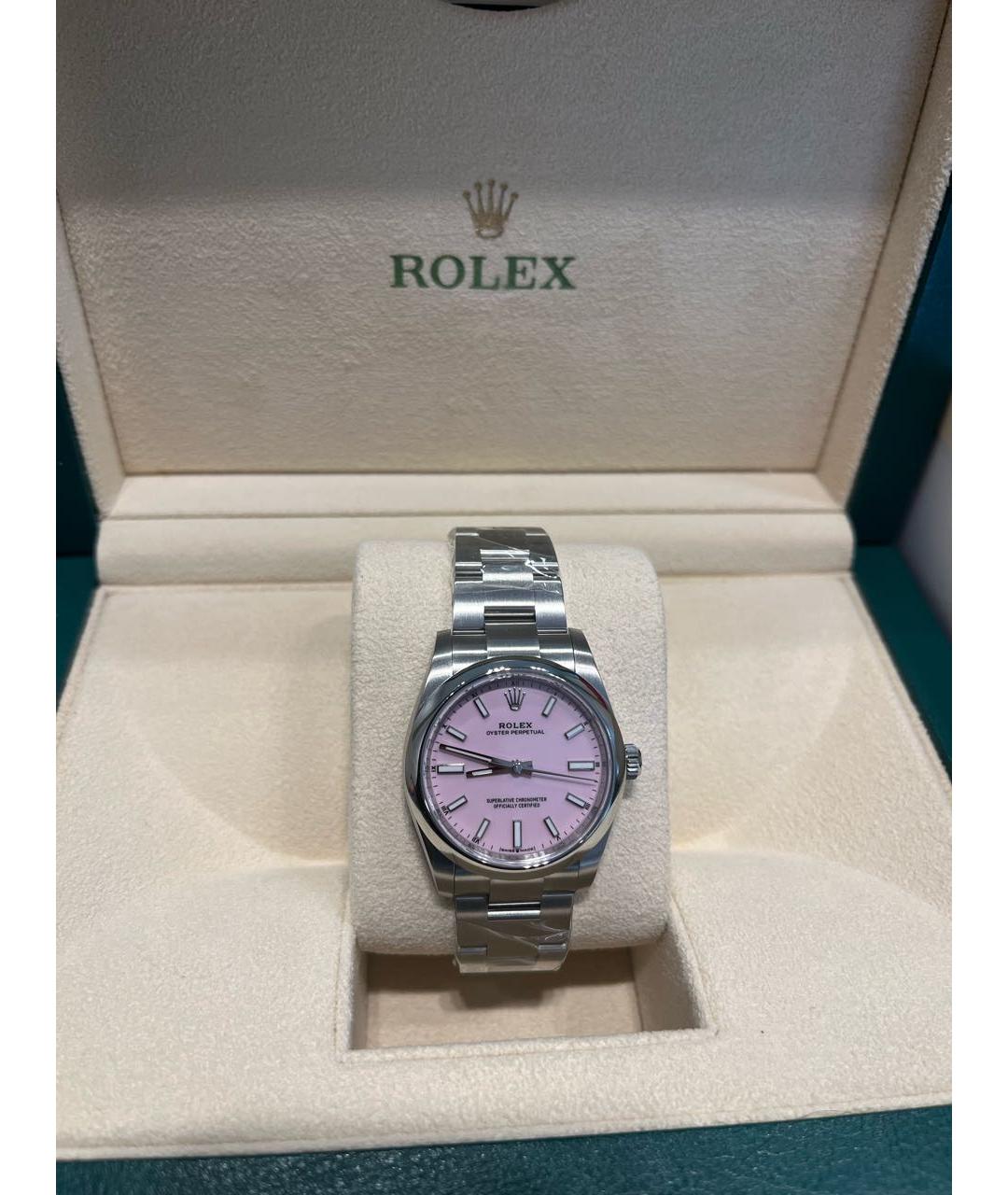 ROLEX Розовые металлические часы, фото 3