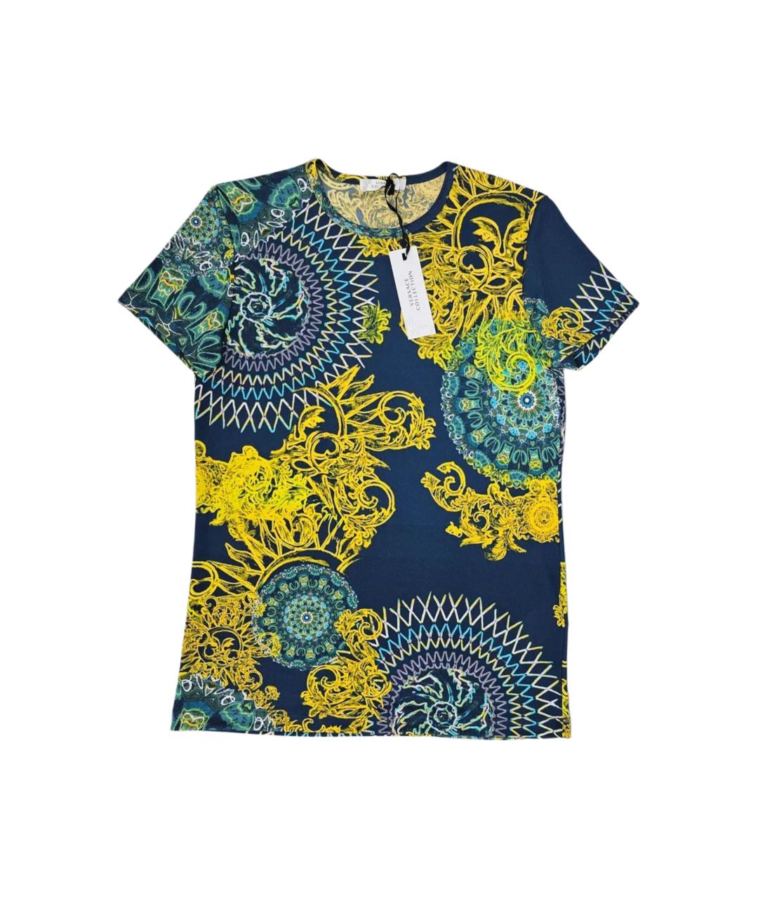 VERSACE COLLECTION Синяя полиэстеровая футболка, фото 3
