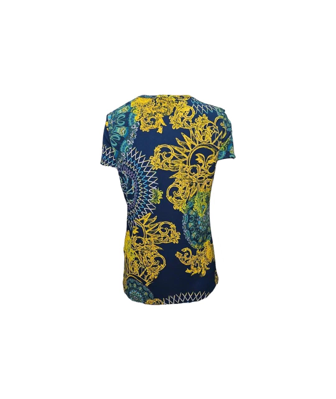 VERSACE COLLECTION Синяя полиэстеровая футболка, фото 2