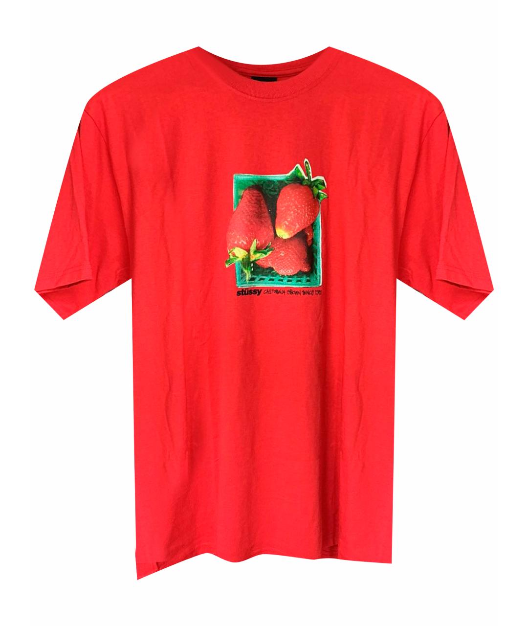 STUSSY Красная хлопковая футболка, фото 1